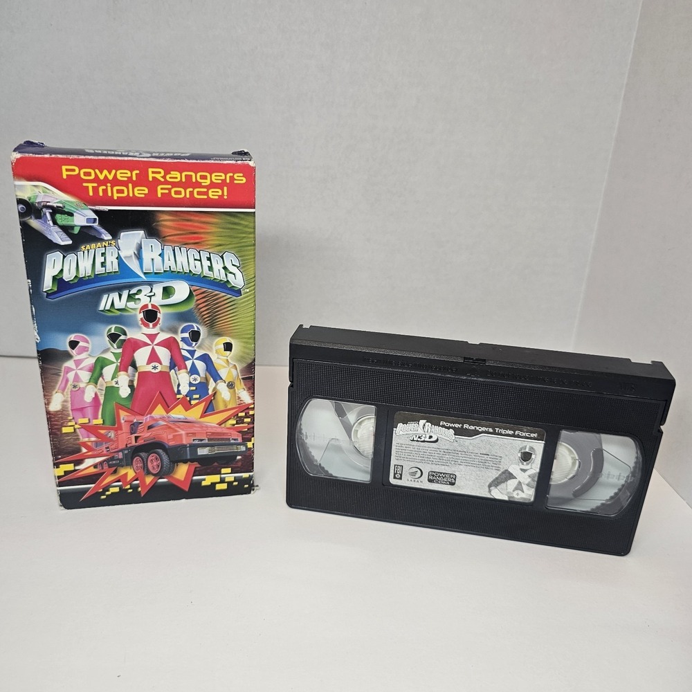 Power Rangers in 3-D triple force Saban VHS Y2K, No 3D Glasses